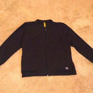 WONDERWINK | Aero Full Zip Black Long Sleeve Scrub Jacket Size M